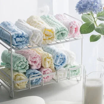 

HOT 1PC 6 layers Baby Cotton Gauze Muslin Face Towel Baby Towel Wash Cloth Handkerchiefs Infant Baby Feeding Saliva Towels