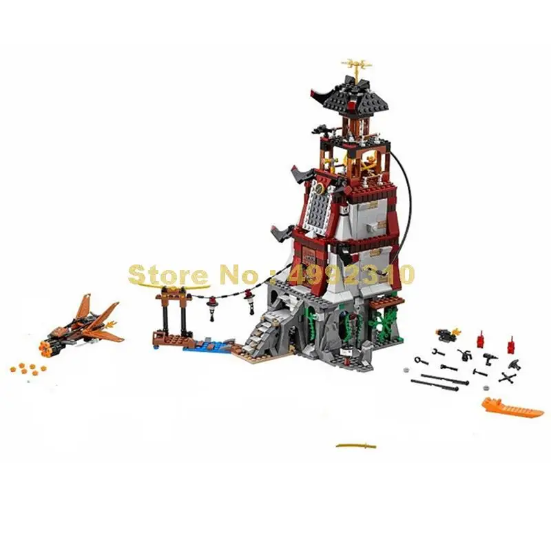 

10528 815pcs ninja lighthouse siege bela 8 figures building block 70594 Bricks Toy