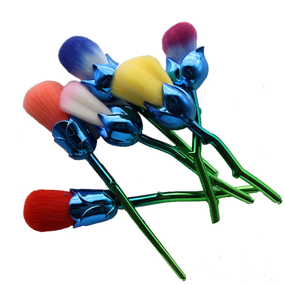 CREEZE New 6Pcs Rose Shaped Makeup Brushes Set Flower Foundation Powder
