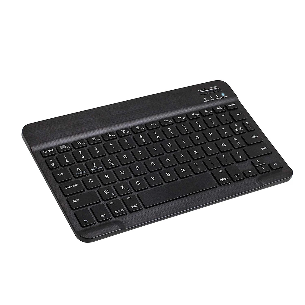 Zienstar 10inch Azerty Rechargeable French Aluminum Wireless  Bluetooth Keyboard Mouse Combo for IOS Android Tablet Windows PC mini computer keyboard