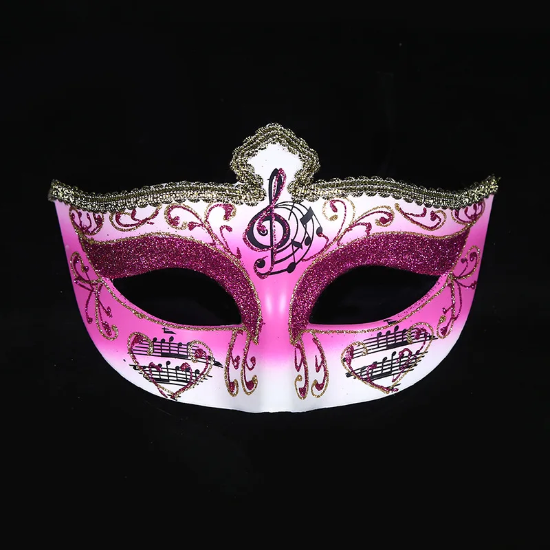 Half Face Lady Crown Half Face Mask Gentleman Party Christmas Ball Venetian Mask Gold Powder Decoration Goddess Cosplay