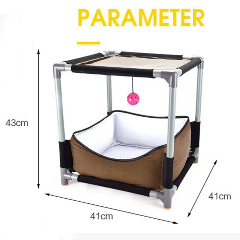 2 в 1 домашняя кошка плюшевая кровать для прыжков кошек платформа теплая PP хлопковая кровать с колокольчиком мяч-3