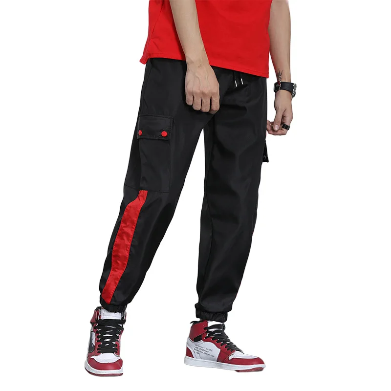 Korean fashion tide brand men's casual pants spring and summer new overalls men's beam pants multi-pocket casual pants