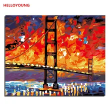 HELLOYOUNG DIY Ручная роспись маслом Hope Bridge цифровая живопись по номерам Масляные картины китайские картины-свитки