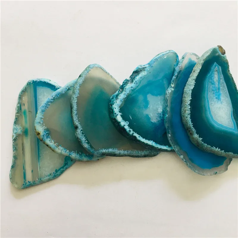 5 шт. большой синий Агат срез жеоды полированный Кристалл кварц