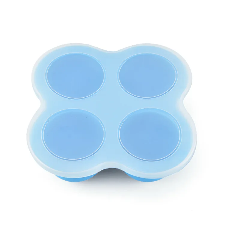 Портативный контейнер для детского питания для младенцев, Цветочная решетка, хранение грудного молока, коробка безопасный силикон лоток для морозильника Crisper - Цвет: Blue-S