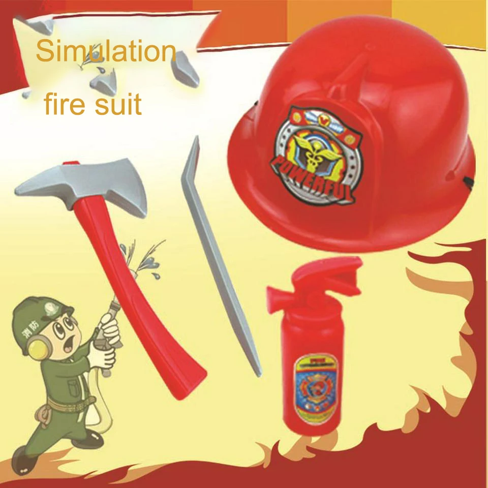 Играть роль Игрушки Пожарный полиции инженер шлем огонь Кепки костюм Пластик костюм родитель-ребенок взаимодействия дети мальчик