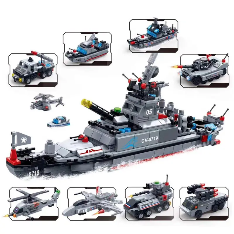 

GUDI Super Sentai 8in1 HMS Dreadnought Building Blocks Sets Bricks Educational Toys For Children Gift