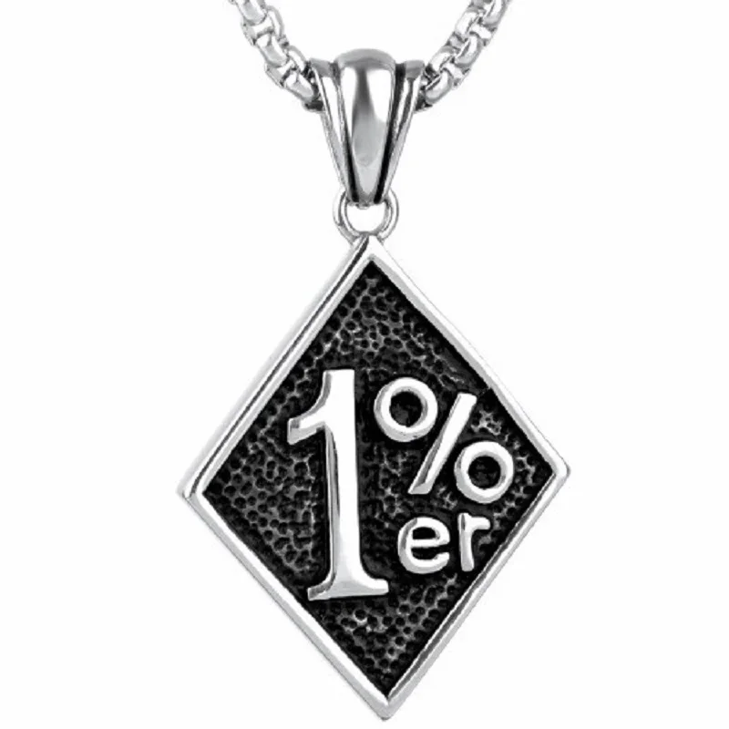 Men Silver 316L Stainless Steel 1%ER Motorcycle Club Biker Pendant Men
