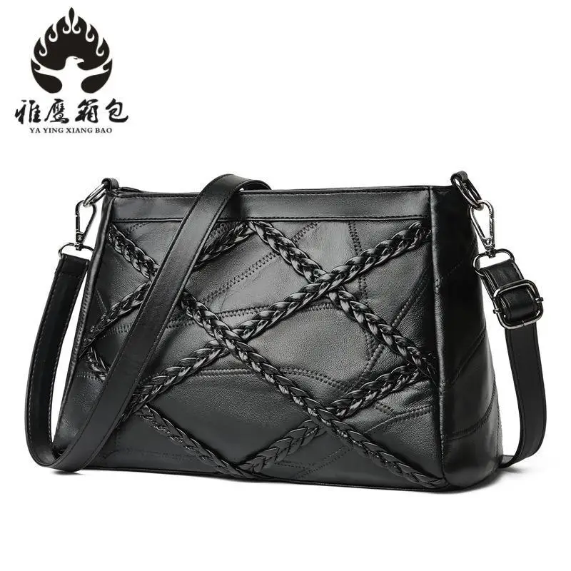 

Genuine Leather Women Handbags Spring Female Shoulder Bag Fashion Ladies Totes Ipad Black Crossbody Women Bag