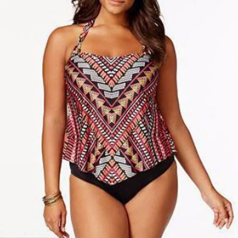 

2017 Retro One Piece Swimsuit Women Swimwear Women Plus Size Bathing Suit Printed Large size Beachwear Swimming Suit Wholesale