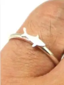 Кольцо с акулой, океанская Акула, ювелирное изделие, подарок для любителей акулы, простые нежные кольца для возлюбленной, подарок YLQ6391 - Цвет основного камня: women