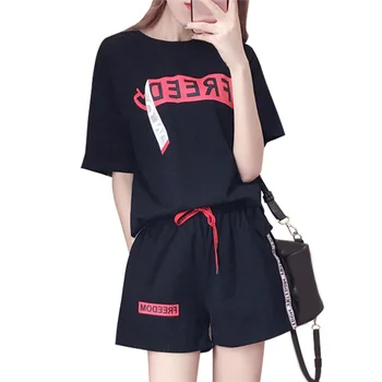 

Women Casual T-Shirt Shorts Suit Sports 2 Piece Outfits Activewear for Summer TY66