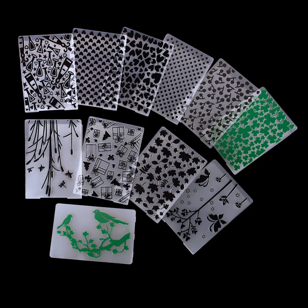 

New Hot Plastic Embossing Folder For Scrapbook Butteryfly Leaves Gift Heart Stencil Template DIY Album Paper Card #230595