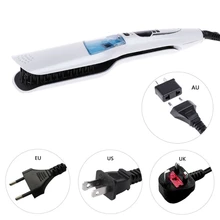 Высокое качество Электрический Профессиональный нагреваемый ионный паровой выпрямитель для волос гребень стиль инструмент выпрямление железа