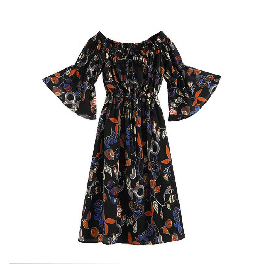 Boho женское платье халат с печатным рисунком Femme Longue Макси богемные платья для женщин с открытыми плечами макси Vestidos De Festa цветочный 5Zc0013F