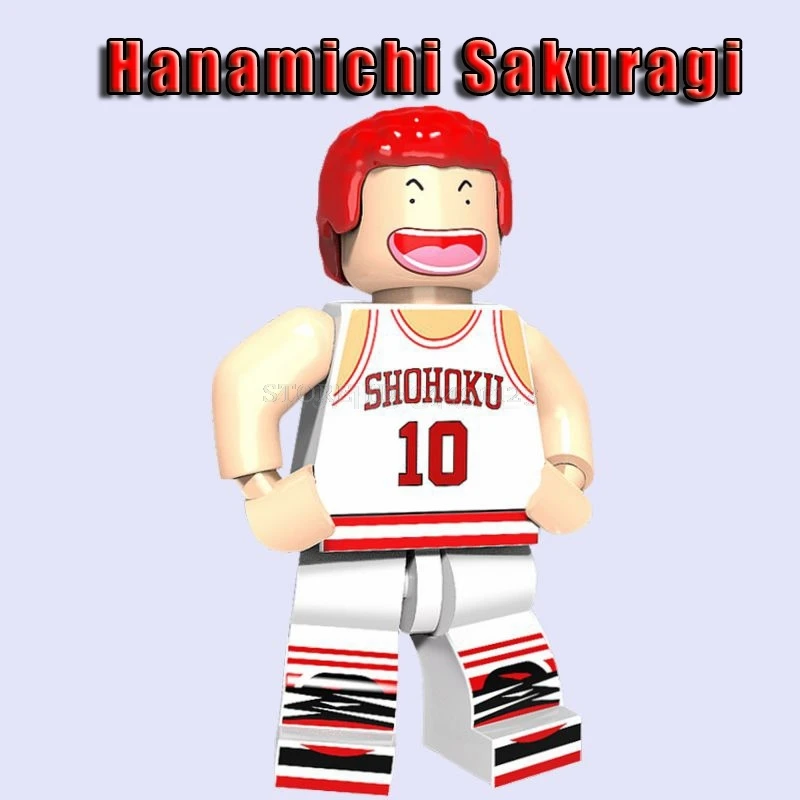 Hanamichi Sakuragi Игрушки Конструкторы милый аниме мультфильм Губка Боб Коко поет пепел рождественские подарки строительные блоки История Игрушек 4 Вуди и Джесси друзья подарок для малышей - Цвет: Hanamichi Sakuragi
