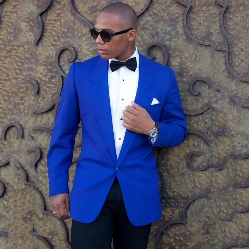 Royal Blue Prom Suits Pants Men Wedding 