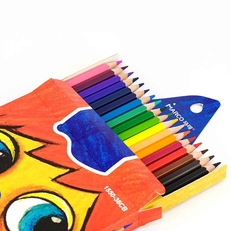 Marco Safe Non toxic Troll Oil Colored Pencils Set 12/24/36 Colors Wood