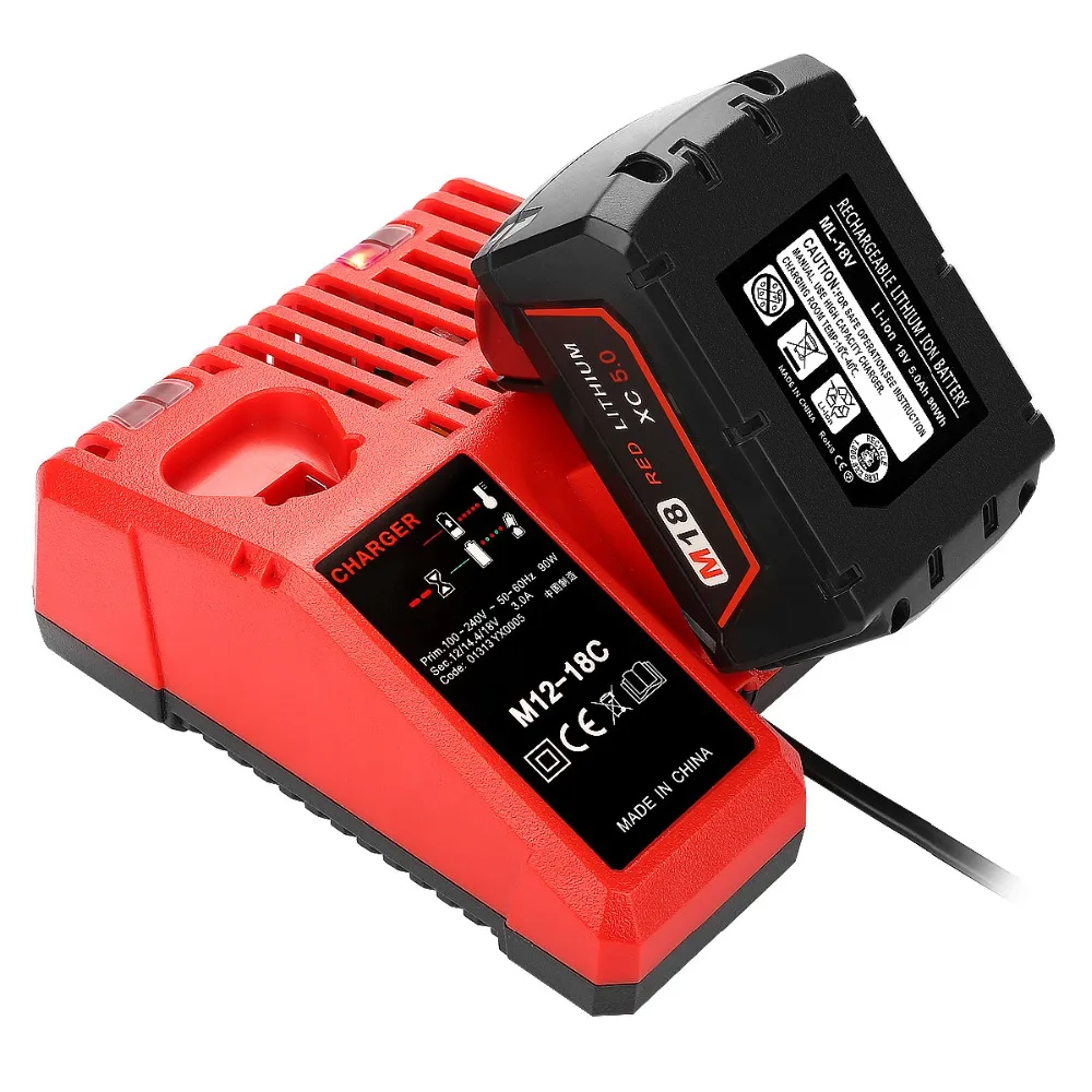 Горячая Сменное зарядное устройство для Milwaukee M18 14,4 V 18V литий-ионный аккумулятор 48-11-1815 48-11-1820 48-11-1840 48-11-1850 48-11-1828