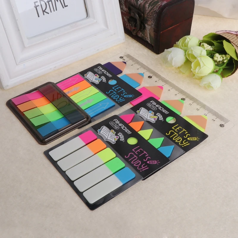 

Fluorescent Clear Sticker Memo Flags Post It Bookmark Index Pad Tab Sticky Notes