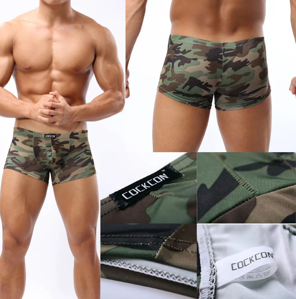 New Men's Pop Sexy Army Camo Camouflage Soft Underwear U Convex Pouch