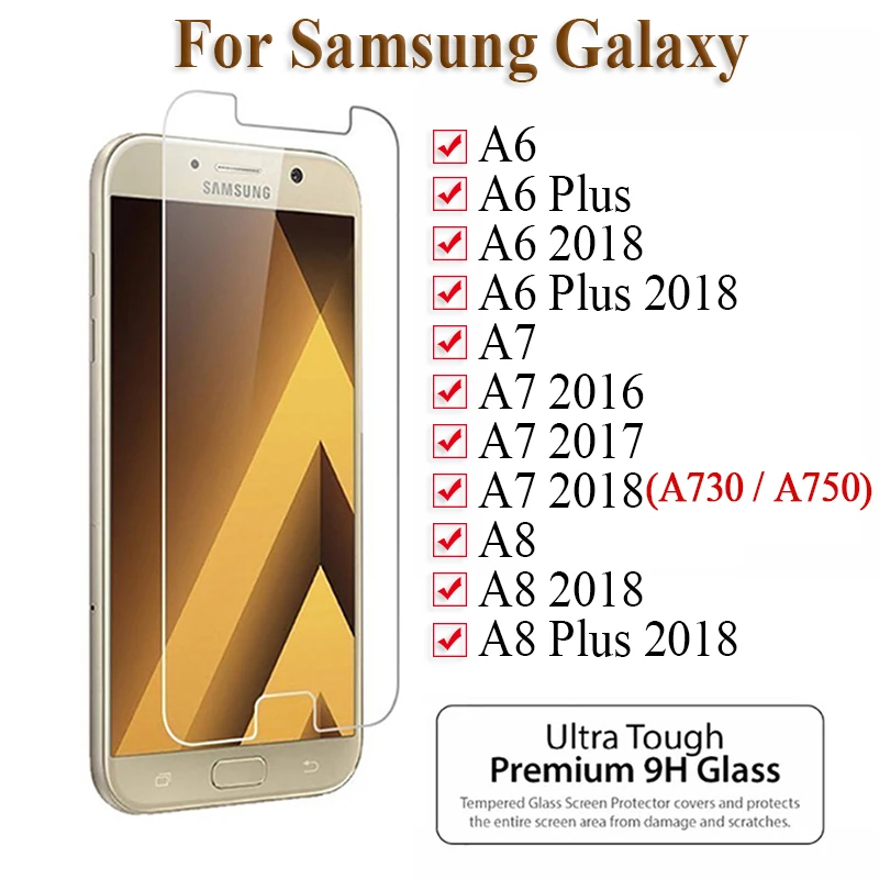 Защитное стекло для samsung galaxy a7 a6 a8 plus glas tremp a 6 7 8 8a 6a samsyng sumsung galax закаленное стекло