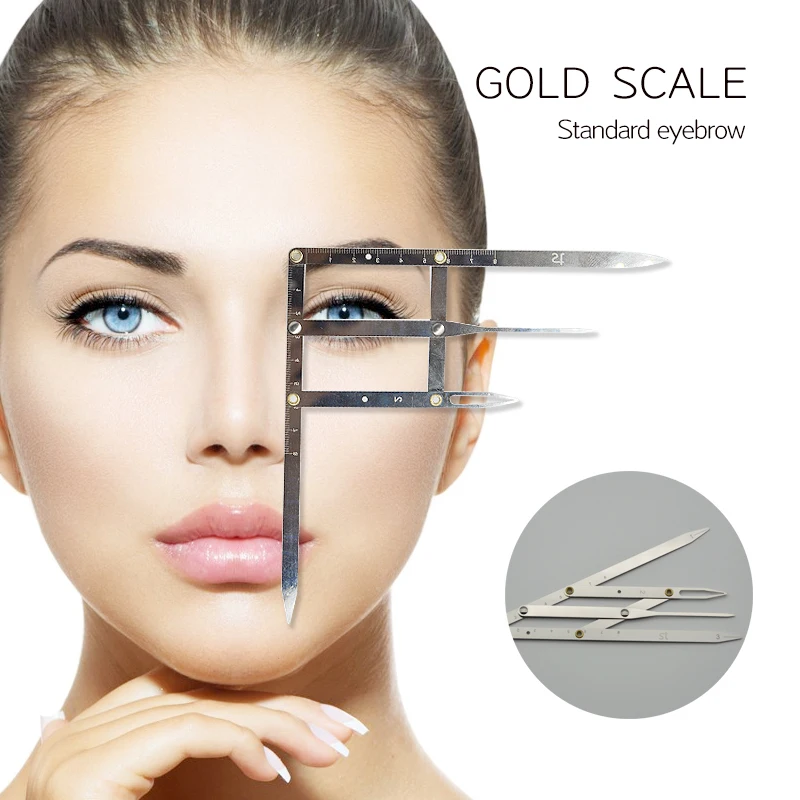 

Eyebrow Tattoo Ruler Golden Ratio Permanent Grooming Stencil Shaper Symmetrical Tool Stainess Steel