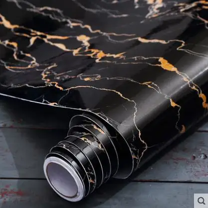 Self-adhesive wallpaper thick marble pattern stickers furniture renovation kitchen oil stickers bathroom waterproof wallpaper - Цвет: NO  3