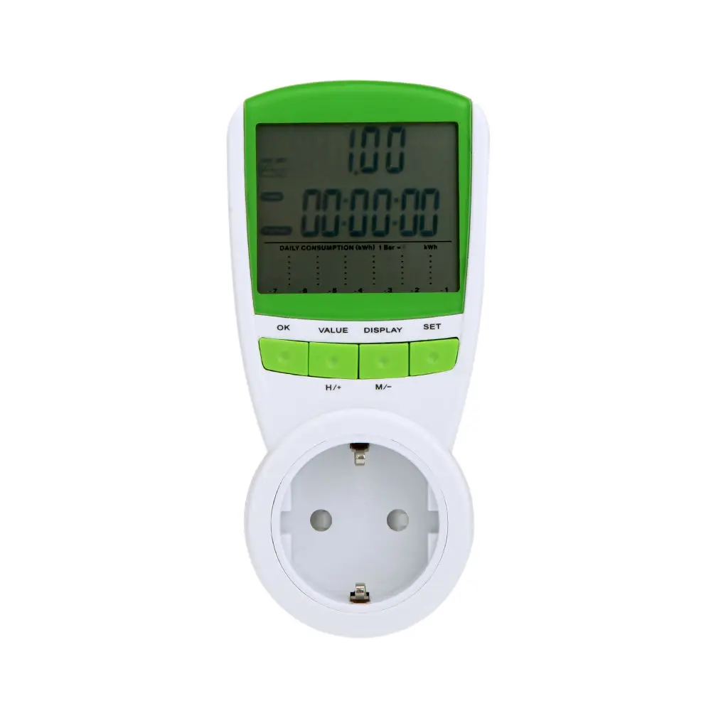 

EU Plug Digital Energy Saving Power Meter Consumption 230V 50Hz Watt Volt Amp Frequency Monitor Analyzer Worldwide Store