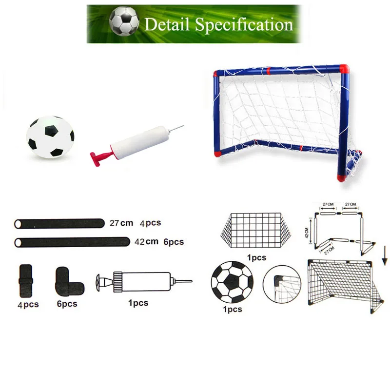 Greatest  Indoor Large Size Portable Assembled Football Toy Set with Ball Baby Sports Toy Soccer Gate Outdoor