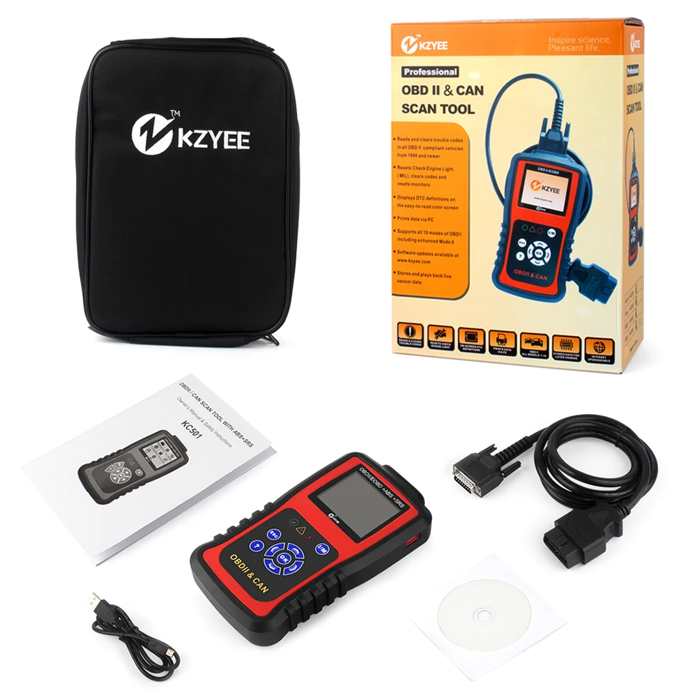 Считыватель кодов KZYEE KC501 OBD2 считыватель ABS SRS проверка двигателя в режиме