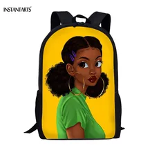 INSTANTARTS черные школьные сумки для девочек в Африканском и американском стиле, большие школьные сумки для подростков, школьные сумки с 3D принтом, Детский рюкзак Mochilas