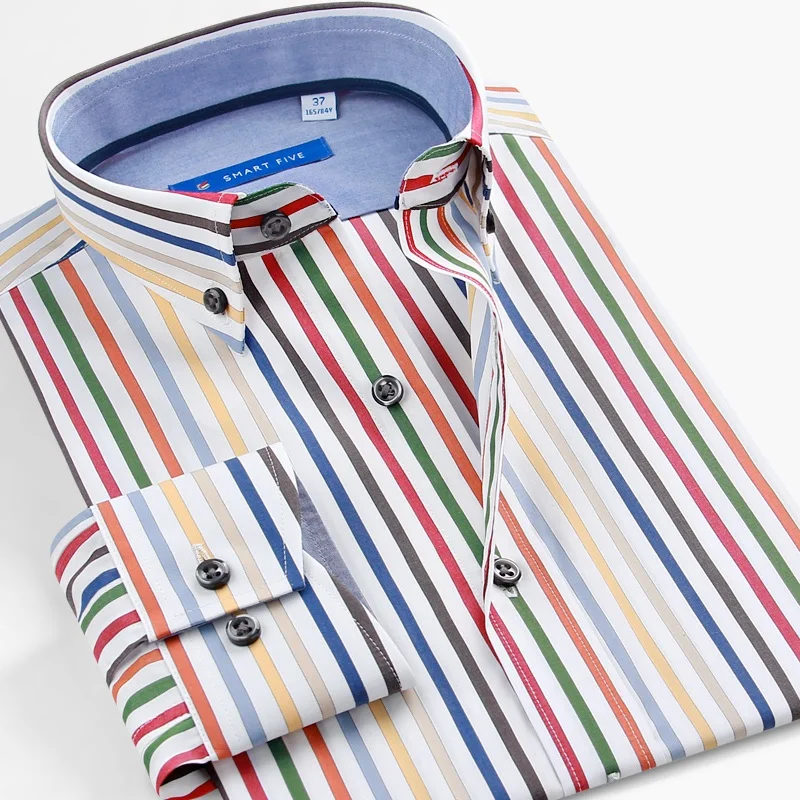 Рубашка мужская хлопковая в полоску с длинным рукавом|shirt henley|shirt jerseybutton |