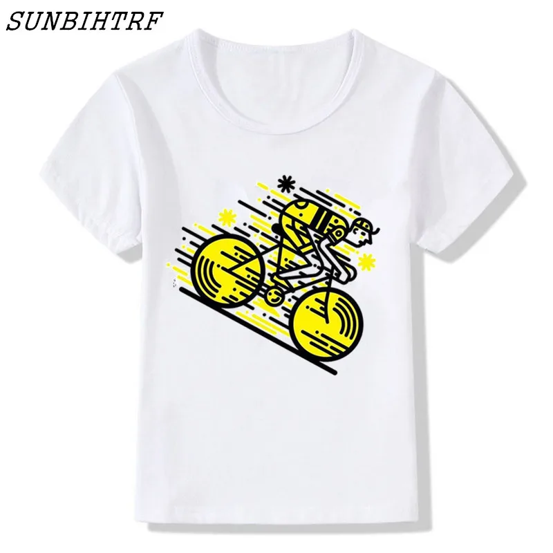 

New Fitness T-shirt Children Fashion Bicycle Tshirt Oversized Arajuku Kids Tee Shirt Summer Short Sleeve Baby Boys/Girls Tshirts