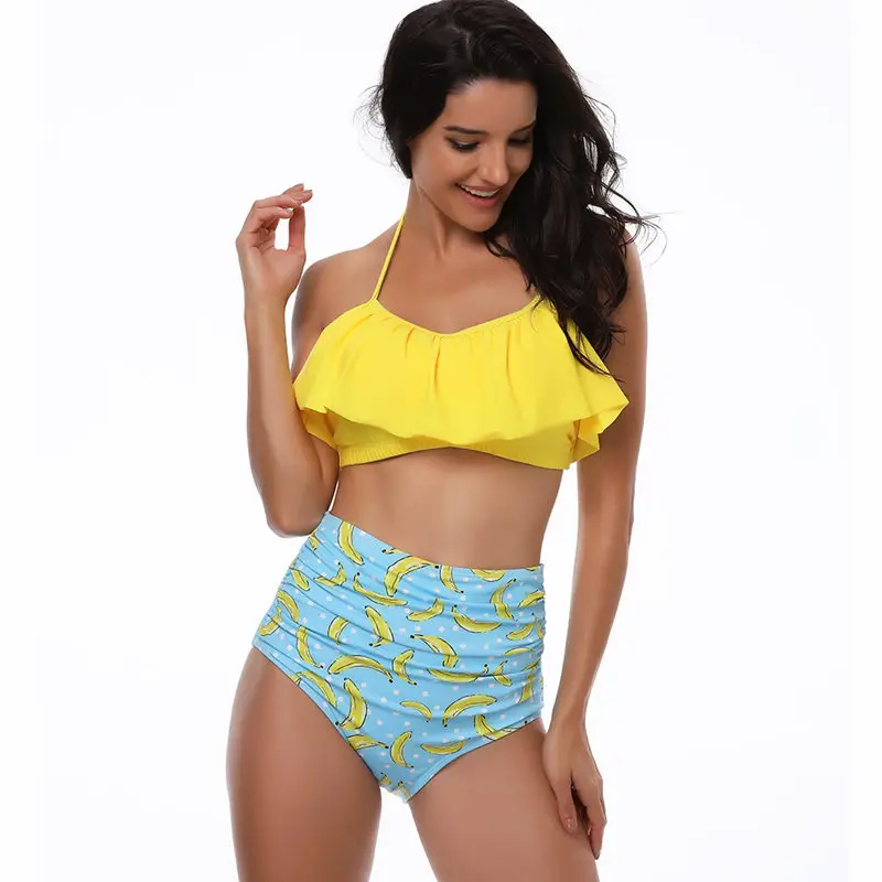

2018 New Sexy Bikinis Set High Waist Swimwear Push Up Women Female Swimwear Bandage Sexy Bathing Suit Two-Piece Suits Biquinis