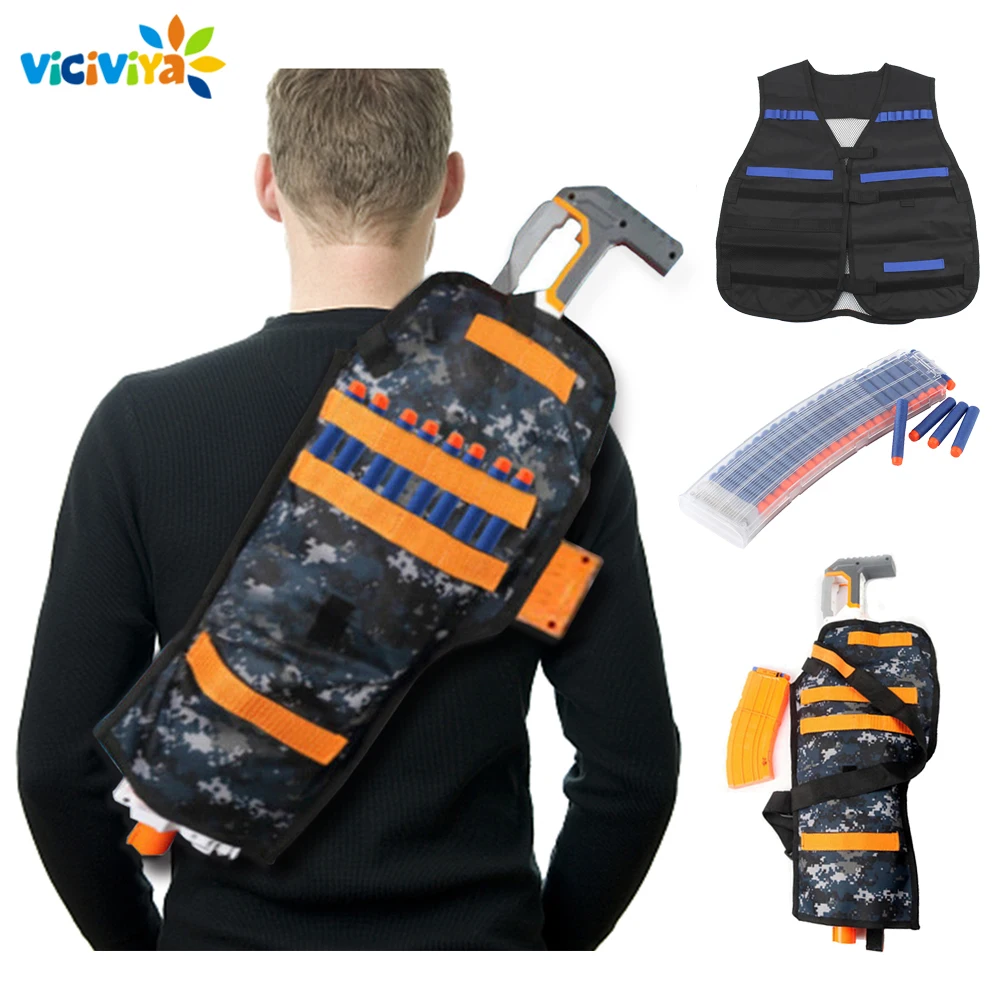 

Adjustable Game Toy Gun Bullet Back Pocket Backpack for Nerf N-Strike Storage Bag Airsoft Air Guns Accessories Tactical Gun Bag