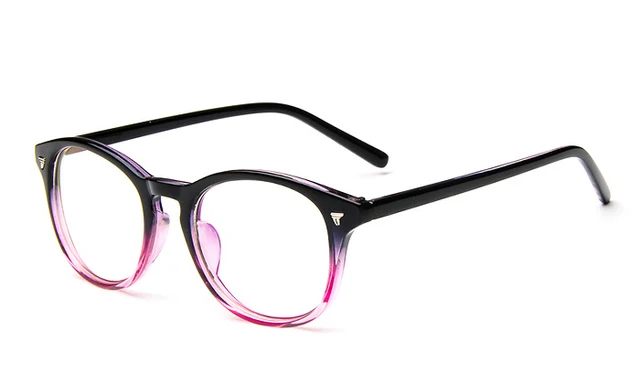 Spectacle Classic Women Round Eyeglasses Frame Brand Designer Fashion Men Nail Decoration Optical Glasses Reading Glasses Black Purple