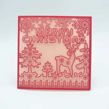 

Free customize laser cut deer Merry Christmas invitations card