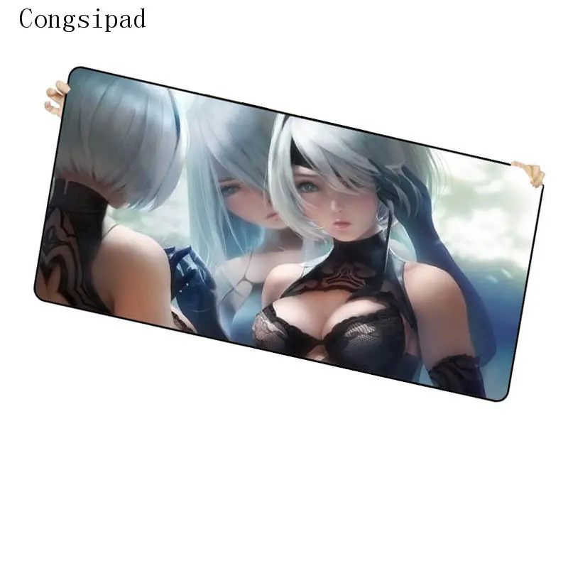 Congsipad Nier Automata Anime Girl Large Mouse pad Gamer Keyboard Mat XL Table Protector Soft Gamin