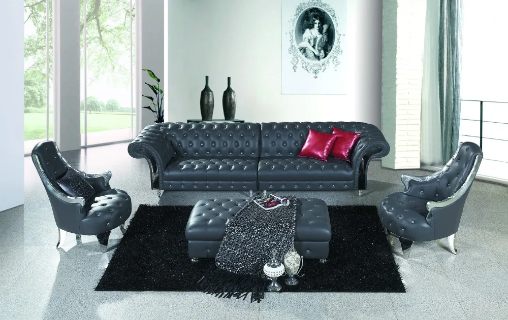 Popular Quality Leather Sofas-Buy Cheap Quality Leather Sofas Lots JIXINGE Modern High Quality Classical living room t Sofa Genuine Leather Sofa American Style Chesterfield Sofa - Popular Quality Leather Sofas-Buy Cheap Quality Leather Sofas Lots