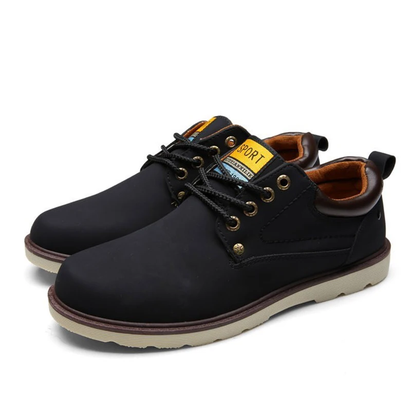 YWEEN Hot Sale Shoes Men Spring Autumn Casual Shoes Men Solid Lace-up Men's Shoes Fashion pu Leather Shoes