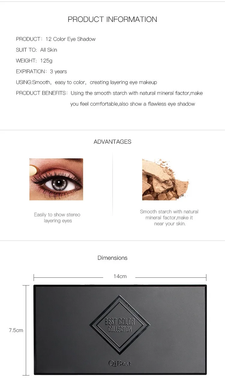 Mascara + Sombra + Delineador Lápis + Batom + Lip Cosméticos com Escova de Longa-duração para Mulheres Qibest Banda Pincel Maquiagem 6 Pcs 17 Pincel Maquiagem Cosméticos Com Escova de Longa-duração Para mulheres