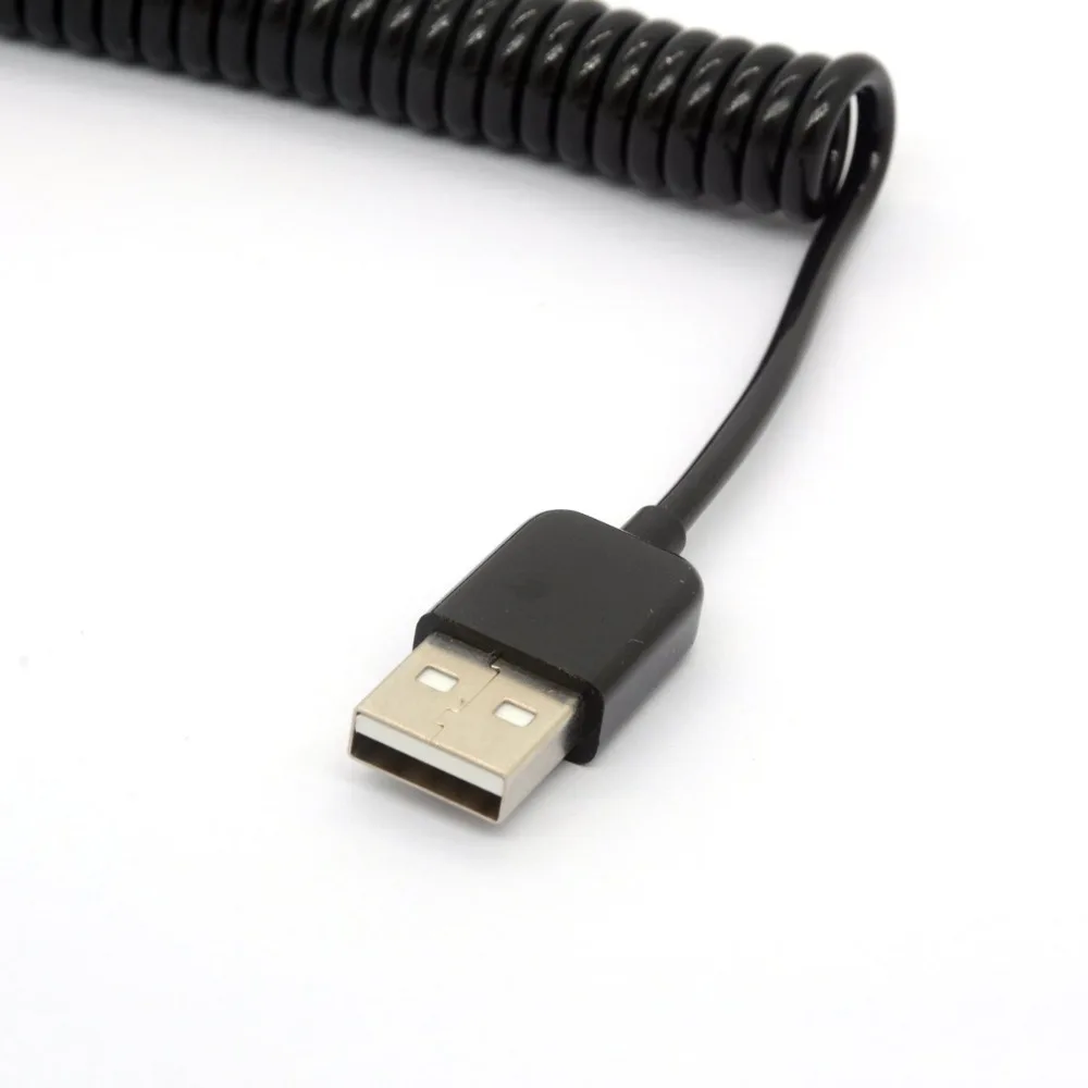2.5M USB 2.0 A Male to Micro USB B Spiral Coiled Adapter USB Data Charging Cables Connector USB Charger Cable