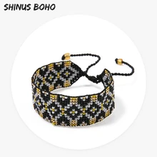 

SHINUSBOHO Ethnic Braided Twisted Rope Adjustable Bracelet Women Men Regular Geometric Charm Bracelet Friendship Pulsera Gift