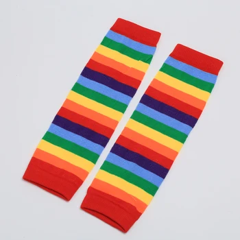 

Baby Toddler Kids Leg Warmer Protectores Kneepad Colorful Sunny Rainbow Stripes Socks Long Boot For Boy Girls Leg Warmers