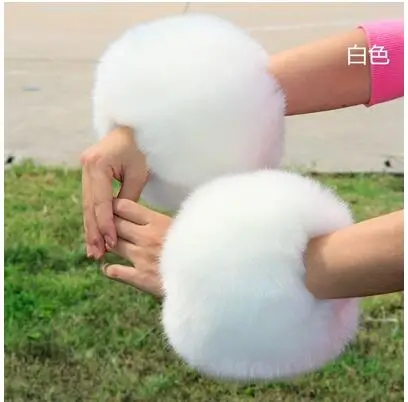 2 шт./партия декоративные кольца из искусственного лисьего меха|fur arm|fur cuffsfaux fur cuffs