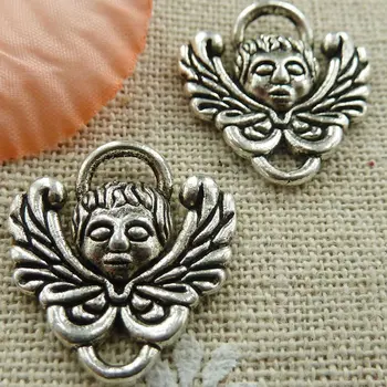 

150 pieces tibetan silver angel connectors 21x19mm #377