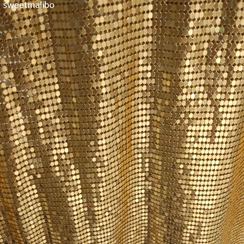 45*150 см дешевая Золотая Серебристая никелированная металлик металлический сеточка пайетки ткань для штор сексуальное женское вечернее платье скатерть купальники