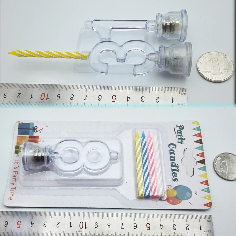 Резьбовая свеча со светящимися цифрами, флэш-свеча на день рождения, украшение торта, конфессия blingbling520